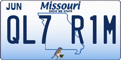 MO license plate QL7R1M
