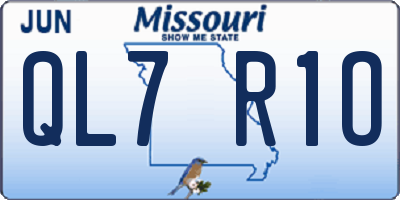 MO license plate QL7R1O