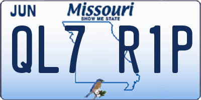 MO license plate QL7R1P