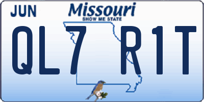 MO license plate QL7R1T