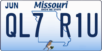 MO license plate QL7R1U