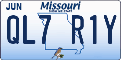 MO license plate QL7R1Y