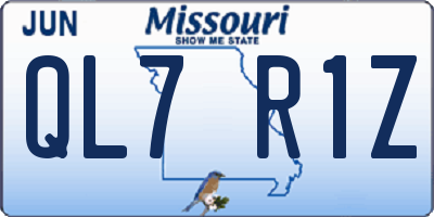 MO license plate QL7R1Z