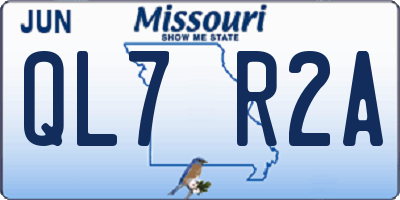 MO license plate QL7R2A
