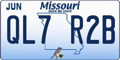 MO license plate QL7R2B