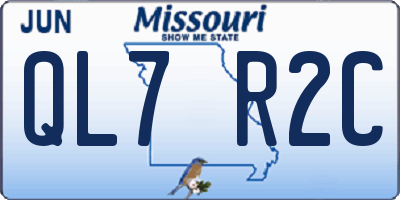 MO license plate QL7R2C