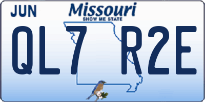 MO license plate QL7R2E
