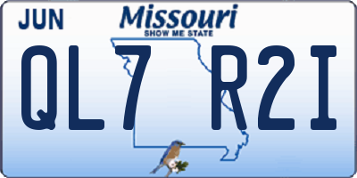 MO license plate QL7R2I