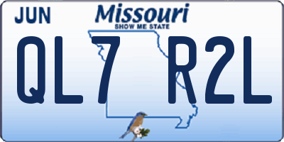 MO license plate QL7R2L