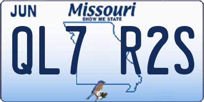 MO license plate QL7R2S