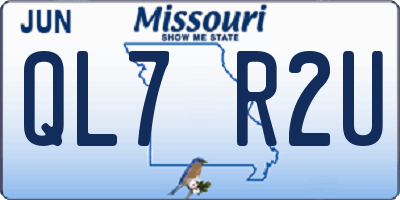 MO license plate QL7R2U