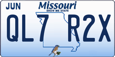 MO license plate QL7R2X