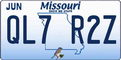 MO license plate QL7R2Z