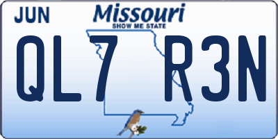 MO license plate QL7R3N