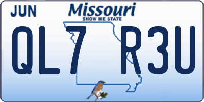 MO license plate QL7R3U