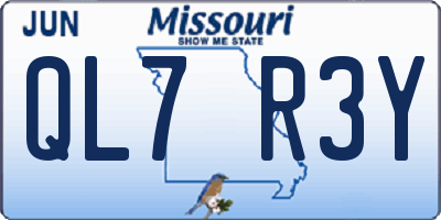 MO license plate QL7R3Y