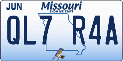 MO license plate QL7R4A