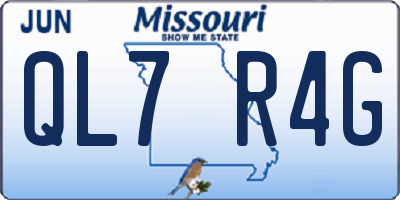 MO license plate QL7R4G