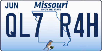 MO license plate QL7R4H