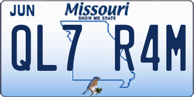 MO license plate QL7R4M