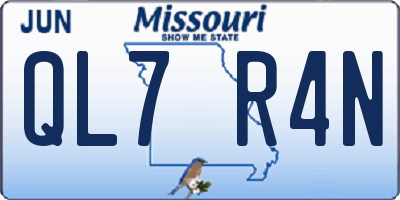 MO license plate QL7R4N