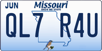 MO license plate QL7R4U
