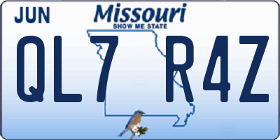 MO license plate QL7R4Z