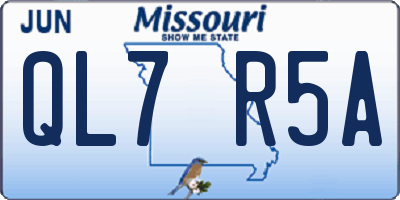 MO license plate QL7R5A
