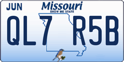 MO license plate QL7R5B