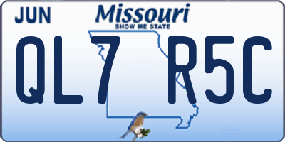 MO license plate QL7R5C