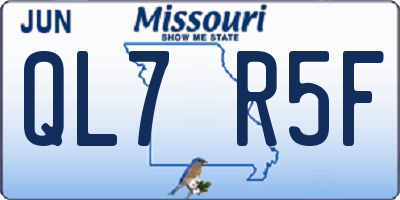 MO license plate QL7R5F