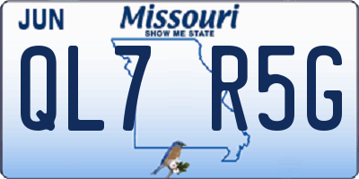 MO license plate QL7R5G