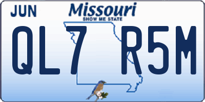 MO license plate QL7R5M