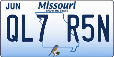 MO license plate QL7R5N