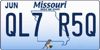 MO license plate QL7R5Q
