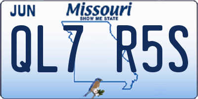 MO license plate QL7R5S