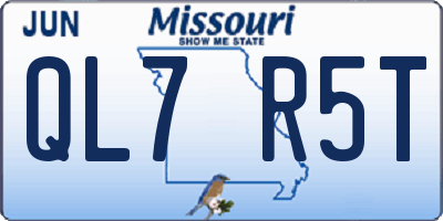 MO license plate QL7R5T