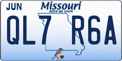 MO license plate QL7R6A