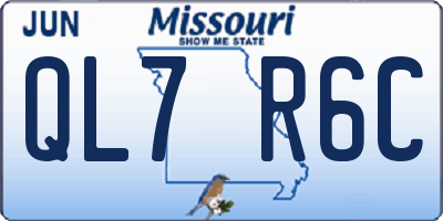 MO license plate QL7R6C