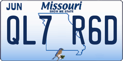 MO license plate QL7R6D