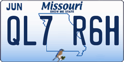 MO license plate QL7R6H