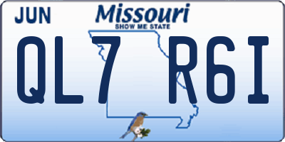 MO license plate QL7R6I