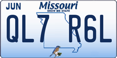 MO license plate QL7R6L