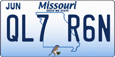 MO license plate QL7R6N