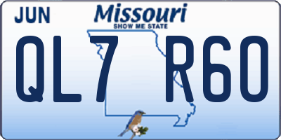 MO license plate QL7R6O