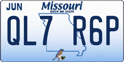 MO license plate QL7R6P