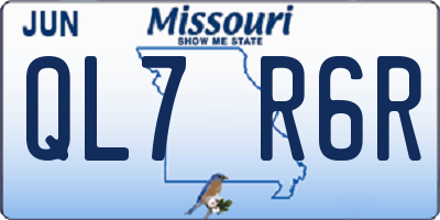MO license plate QL7R6R