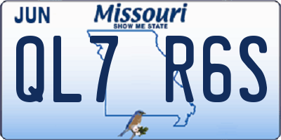 MO license plate QL7R6S
