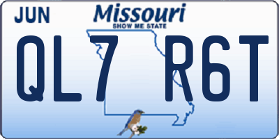 MO license plate QL7R6T