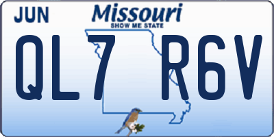 MO license plate QL7R6V
